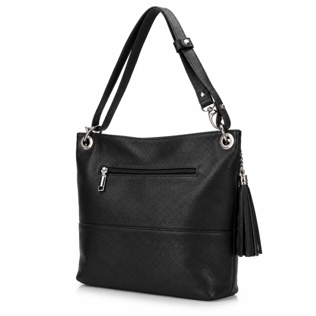 Black leather handbag Toscanio 1109