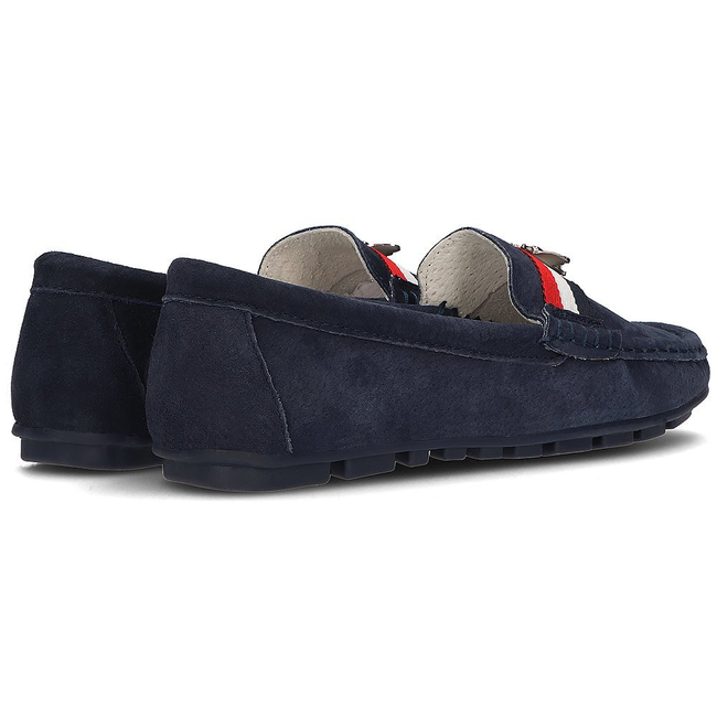 Skórzane mokasyny Filippo DP1406/21 NV granatowe