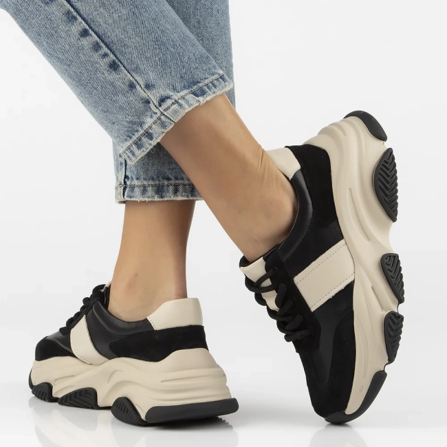 Leather sneakers Filippo DP7113/25 BK black