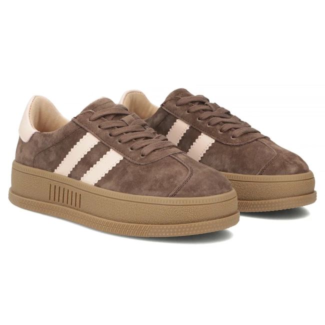 Skórzane sneakersy Filippo DP7995/26 D BR brązowe