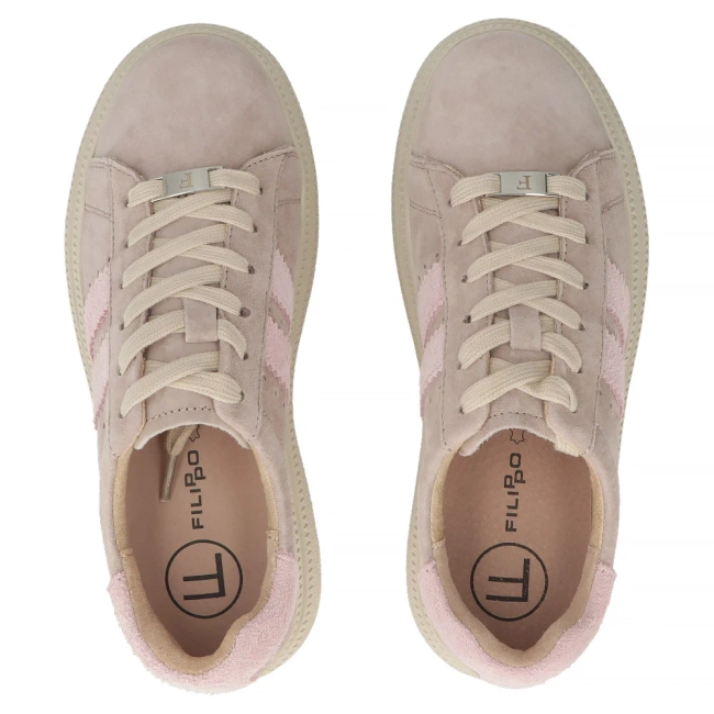 Skórzane sneakersy Filippo DP7499/26 BE beżowe