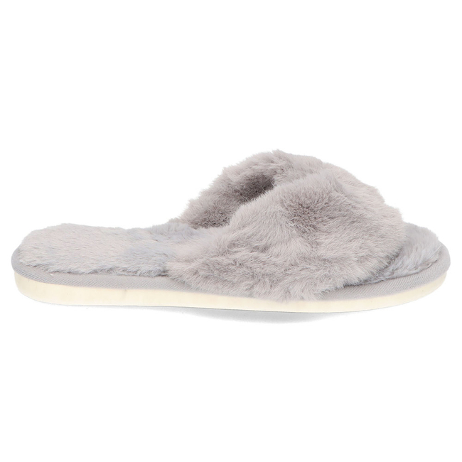 Slippers fur flip-flops gray