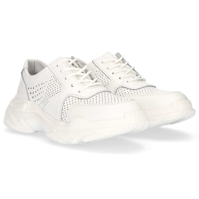 Skórzane sneakersy Filippo DP1426/20 WH białe