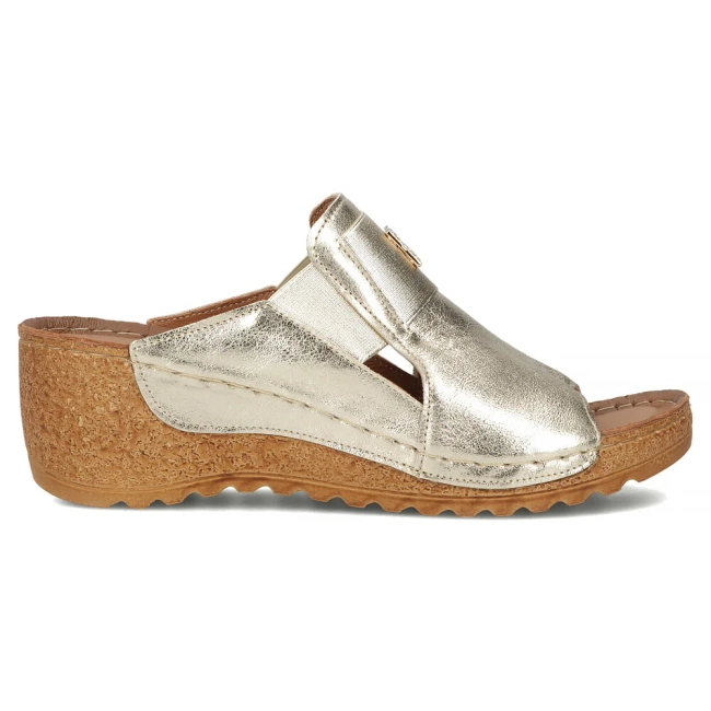 Leather flip-flops Filippo 50109 gold