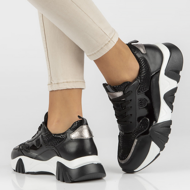 Skórzane sneakersy Filippo DP4516/23 BK czarne