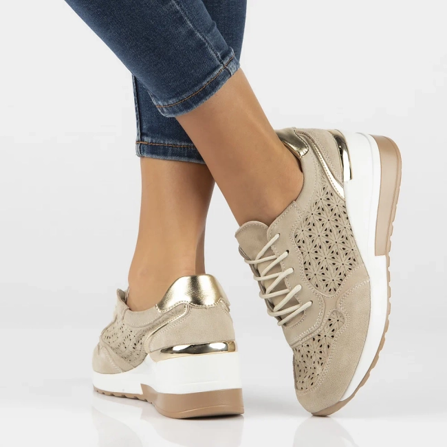 Skórzane sneakersy Filippo DP4669/24 BE beżowe