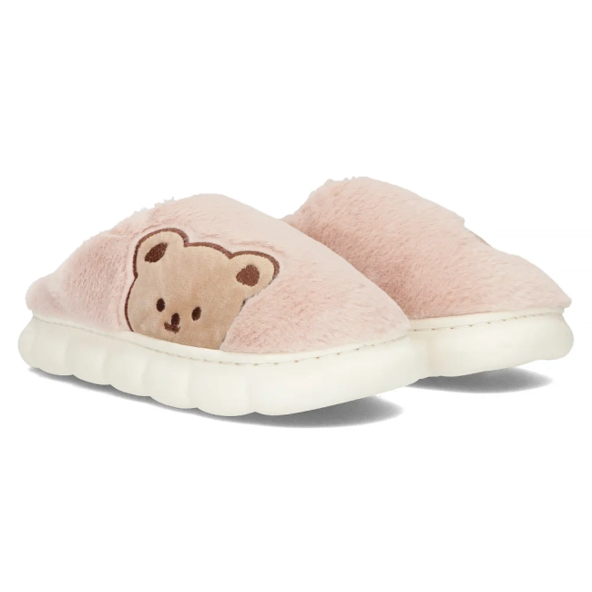 Fur slippers pink WS9028-82