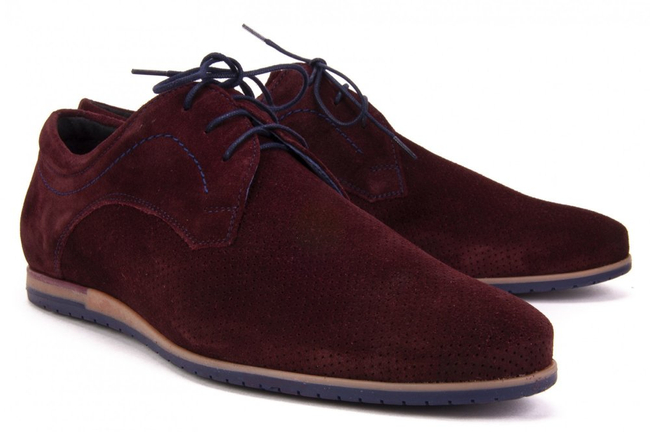 Shoes Filippo 731 Burgundy velor perforation