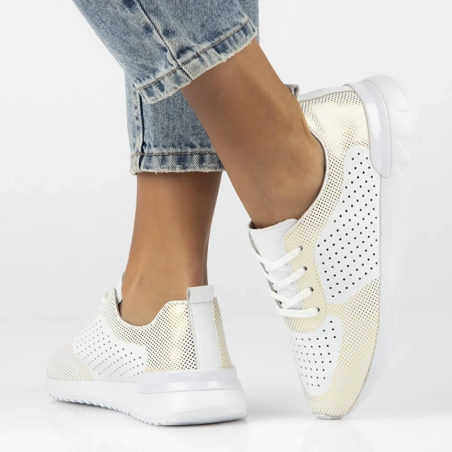 Skórzane sneakersy Artiker 56C1036 białe