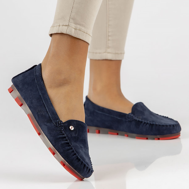 Leather loafers Filippo DP2037/23 NV RD navy blue