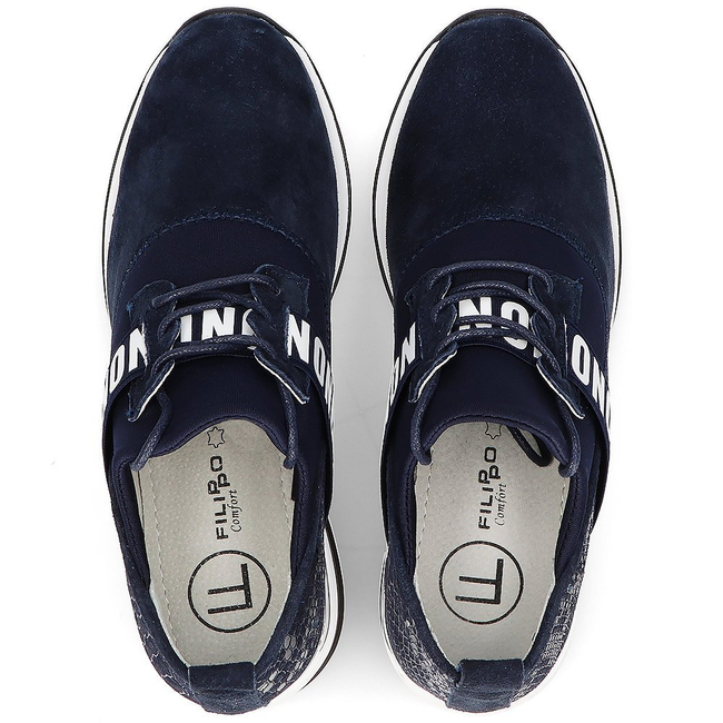 Leather sneakers Filippo DP1388/21 NV navy blue