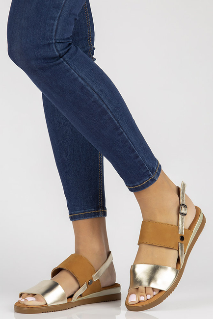 Leather sandals Filippo DS3601/22 GO BR brownish gold