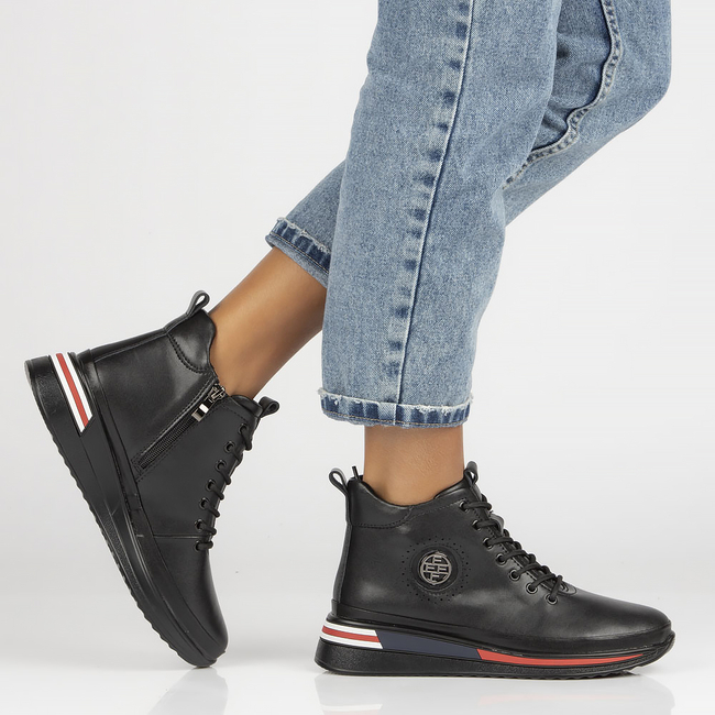 Leather sneakers DBT4215/22 BK black