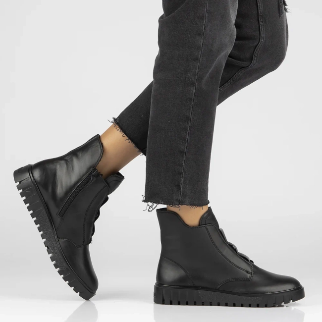 Ankle Boots Rieker leather Y3458-00 Black