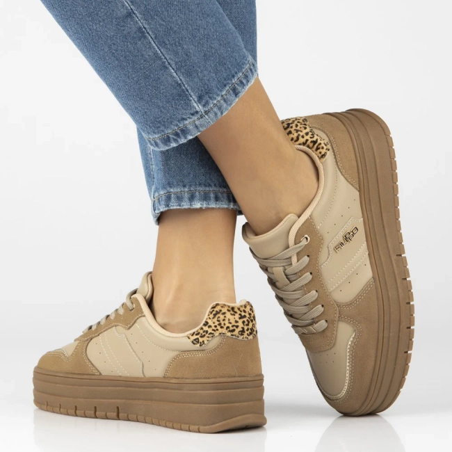 Skórzane sneakersy Filippo DP7102/25 BE beżowe