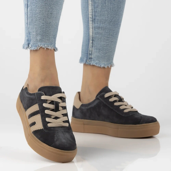 Leather sneakers Filippo DP6798/25 GR BE grey