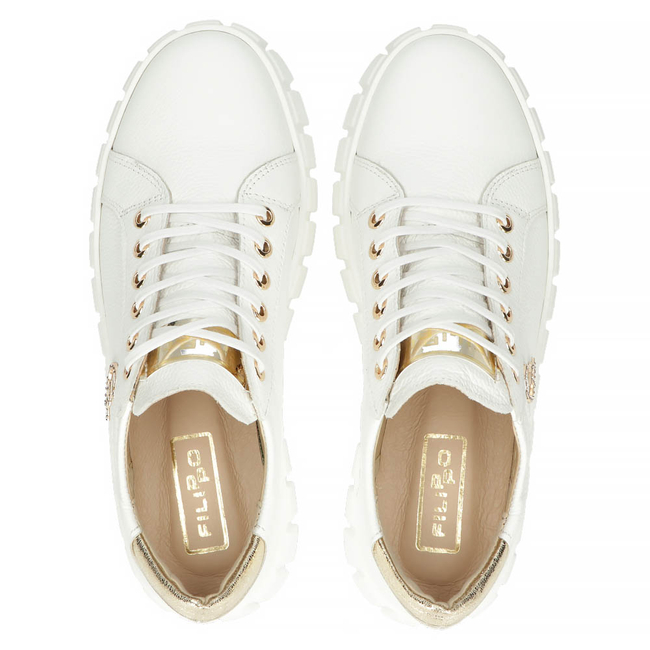 Skórzane sneakersy Filippo 168 białe