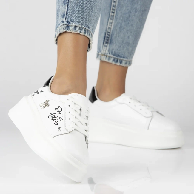 Leather sneakers Filippo DP6300/24 WH white