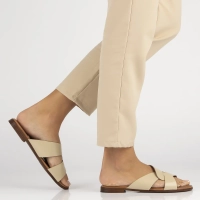 Leather flip-flops Filippo 40388 beige
