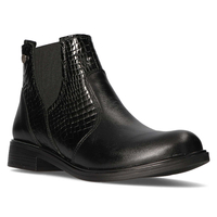 Botki skórzane Filippo 437s czarne lico kroko