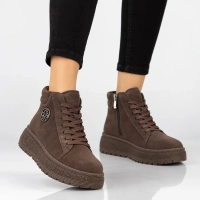 Leather platform ankle boots Filippo DBT8090/26 D BR brown