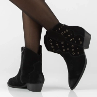 Leather heeled cowboy boots Filippo DBT8230/26 BK black