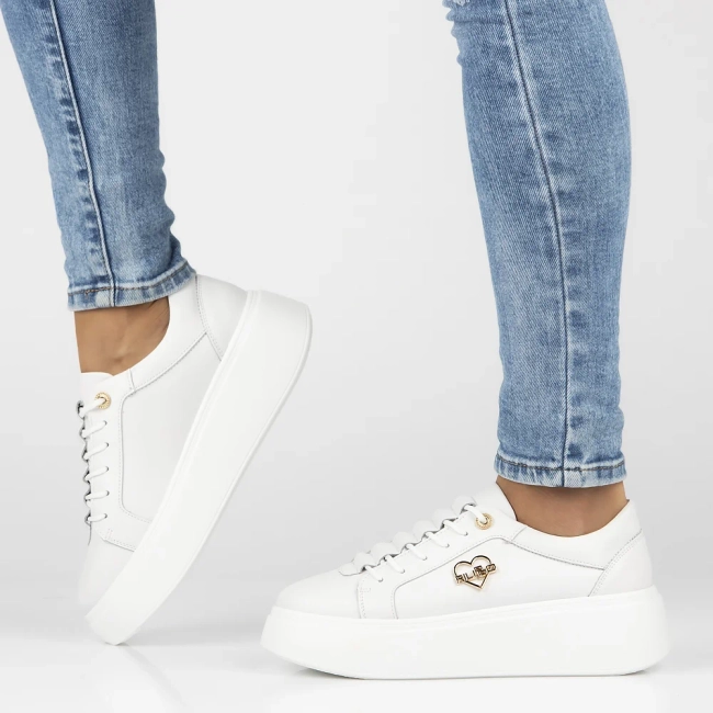 Leather sneakers Filippo DP6058/25 WH H white