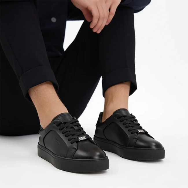 Skórzane sneakersy Filippo MP8274/26 BK czarne