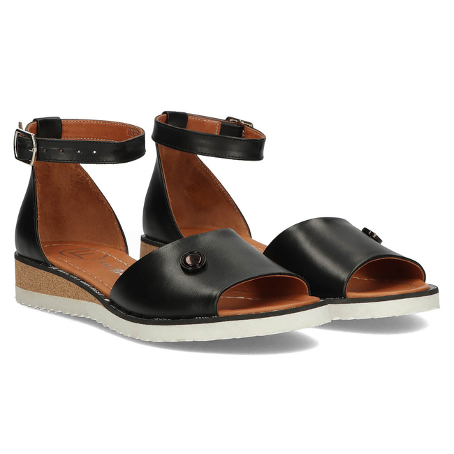 Leather sandals Filippo DS3914/22 BK black
