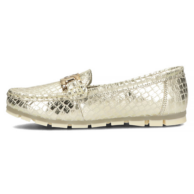 Skórzane mokasyny Filippo DP3630/23 GO złote