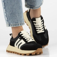 Leather sneakers Filippo DP6743/25 BK black