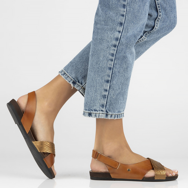 Leather sandals Filippo 40141 brown-gold