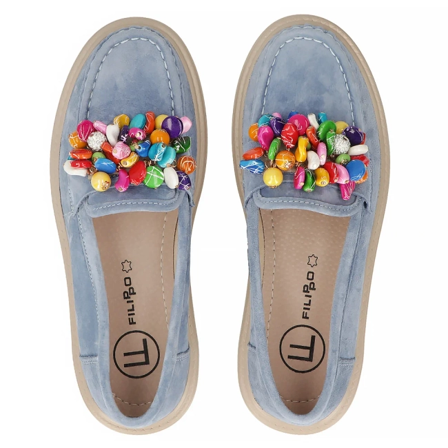 Leather loafers Filippo DP6765/25 BL blue