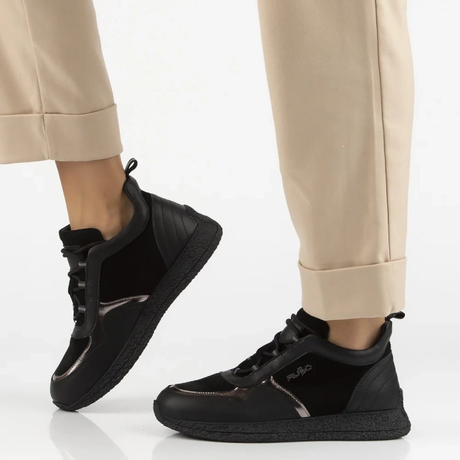 Leather sneakers Filippo DP7406/25 BK black