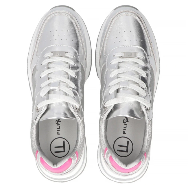 Leather sneakers Filippo DP6724/25 SI silver