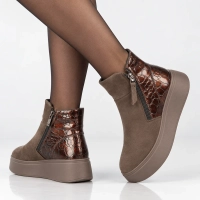 Leather platform ankle boots Filippo DBT8077/26 D BR brown