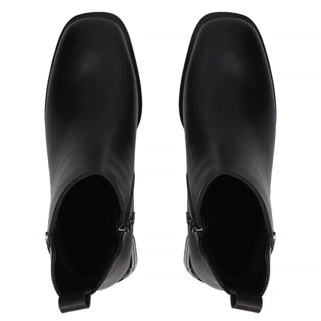 Skórzane botki na obcasie Filippo DBT7227/25 BK czarne