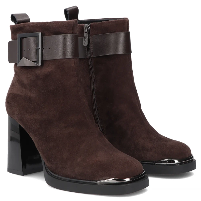 Leather heeled ankle boots Filippo DBT8014/26 BR SU brown