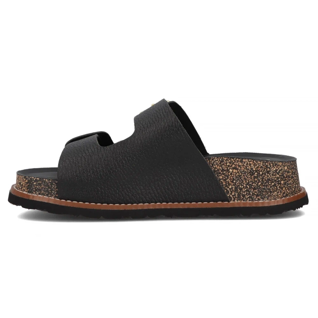 Leather flip-flops Yokono OCA-252 OPAK NEGRO black
