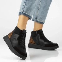 Skórzane botki Remonte D2V70-03 czarne