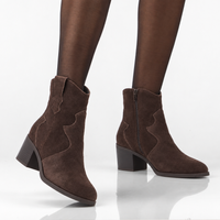 Leather heeled cowboy boots Filippo DBT8043/26 D BR dark brown