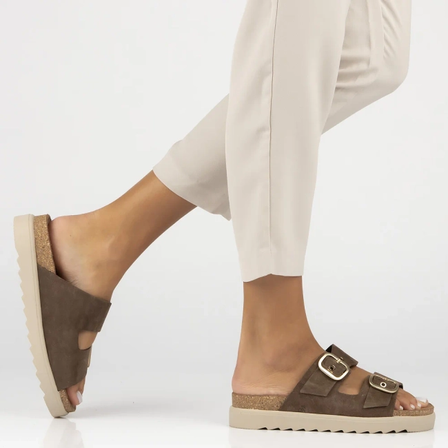 Leather flip-flops Yokono TUNEZ-130 SERRAJE LODO brown