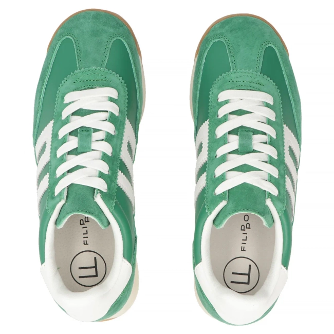 Skórzane sneakersy Filippo DP7686/26 GE zielone