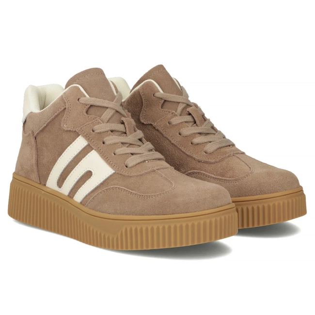 Skórzane sneakersy Filippo DP7425/25 BE beżowe