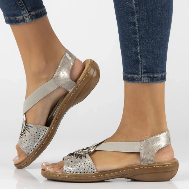 Sandals Rieker 60880-90 metalic