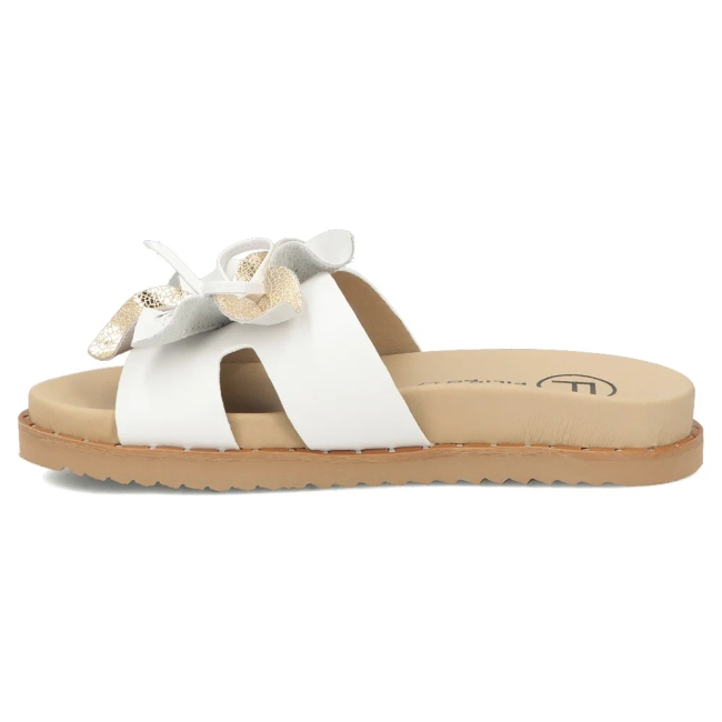 Leather flip-flops Filippo DK7638/26 WH white