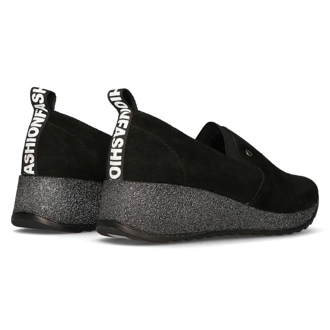 Leather Sneakers Filippo DP1500/20 BK T black glitter