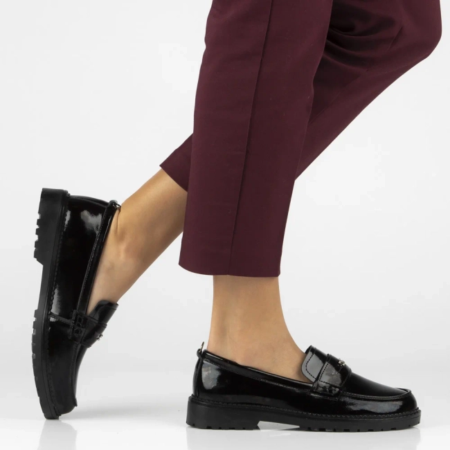 Skórzane półbuty Filippo DP7409/25 BK L czarne