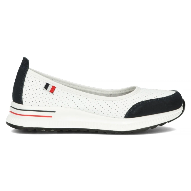 Skórzane półbuty na platformie Filippo DP6134/24 WH NV biało-granatowe