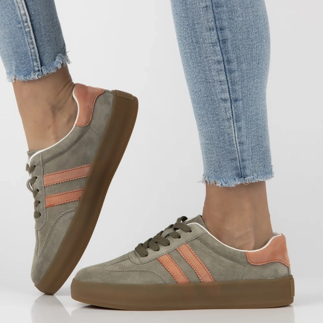 Skórzane sneakersy Filippo DP6764/25 KH OR khaki